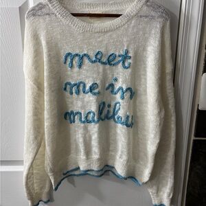 Dreamers Cream and Blue Women's Sweater